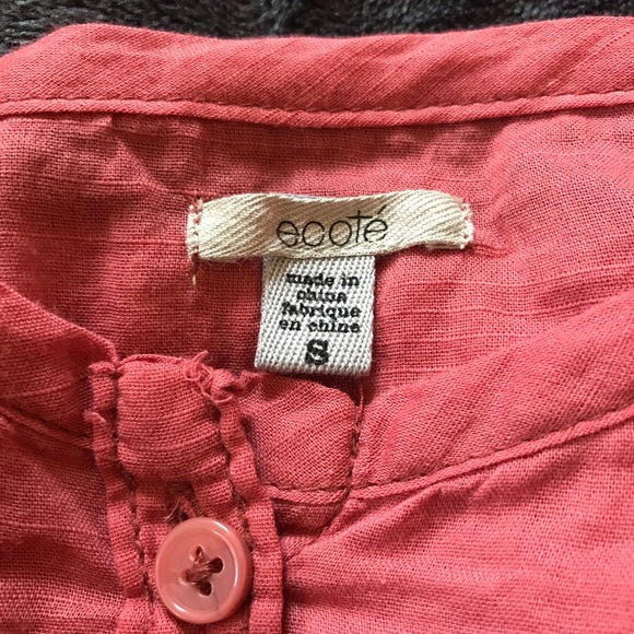 Ecoté Rust/Brick Babydoll Long Sleeve Shirt - Picture 6 of 7